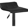 image:imageFlash Furniture Contemporary Black Vinyl Adjustable Height Barstool with Quilted Wave Seat and Chrome Base Pack of 1Black