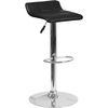 image:imageFlash Furniture Contemporary Black Vinyl Adjustable Height Barstool with Quilted Wave Seat and Chrome Base Pack of 1Black