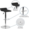 image:imageFlash Furniture Contemporary Black Vinyl Adjustable Height Barstool with Quilted Wave Seat and Chrome Base Pack of 1Black