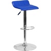 image:imageFlash Furniture Contemporary Black Vinyl Adjustable Height Barstool with Quilted Wave Seat and Chrome Base Pack of 1Blue