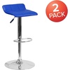 image:imageFlash Furniture Contemporary Black Vinyl Adjustable Height Barstool with Quilted Wave Seat and Chrome Base Pack of 1Blue