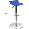 image:imageFlash Furniture Contemporary Black Vinyl Adjustable Height Barstool with Quilted Wave Seat and Chrome Base Pack of 1Blue
