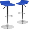 image:imageFlash Furniture Contemporary Black Vinyl Adjustable Height Barstool with Quilted Wave Seat and Chrome Base Pack of 1Blue