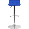 image:imageFlash Furniture Contemporary Black Vinyl Adjustable Height Barstool with Quilted Wave Seat and Chrome Base Pack of 1Blue