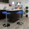 image:imageFlash Furniture Contemporary Black Vinyl Adjustable Height Barstool with Quilted Wave Seat and Chrome Base Pack of 1Blue
