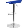 image:imageFlash Furniture Contemporary Black Vinyl Adjustable Height Barstool with Quilted Wave Seat and Chrome Base Pack of 1Blue