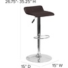 image:imageFlash Furniture Contemporary Black Vinyl Adjustable Height Barstool with Quilted Wave Seat and Chrome Base Pack of 1Brown