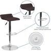 image:imageFlash Furniture Contemporary Black Vinyl Adjustable Height Barstool with Quilted Wave Seat and Chrome Base Pack of 1Brown