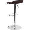 image:imageFlash Furniture Contemporary Black Vinyl Adjustable Height Barstool with Quilted Wave Seat and Chrome Base Pack of 1Brown