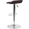 image:imageFlash Furniture Contemporary Black Vinyl Adjustable Height Barstool with Quilted Wave Seat and Chrome Base Pack of 1Brown