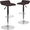 image:imageFlash Furniture Contemporary Black Vinyl Adjustable Height Barstool with Quilted Wave Seat and Chrome Base Pack of 1Brown