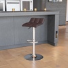 image:imageFlash Furniture Contemporary Black Vinyl Adjustable Height Barstool with Quilted Wave Seat and Chrome Base Pack of 1Brown
