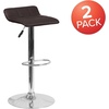 image:imageFlash Furniture Contemporary Black Vinyl Adjustable Height Barstool with Quilted Wave Seat and Chrome Base Pack of 1Brown
