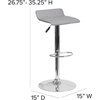 image:imageFlash Furniture Contemporary Black Vinyl Adjustable Height Barstool with Quilted Wave Seat and Chrome Base Pack of 1Grey