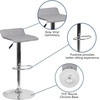 image:imageFlash Furniture Contemporary Black Vinyl Adjustable Height Barstool with Quilted Wave Seat and Chrome Base Pack of 1Grey