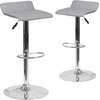 image:imageFlash Furniture Contemporary Black Vinyl Adjustable Height Barstool with Quilted Wave Seat and Chrome Base Pack of 1Grey