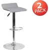 image:imageFlash Furniture Contemporary Black Vinyl Adjustable Height Barstool with Quilted Wave Seat and Chrome Base Pack of 1Grey
