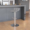 image:imageFlash Furniture Contemporary Black Vinyl Adjustable Height Barstool with Quilted Wave Seat and Chrome Base Pack of 1Grey