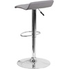 image:imageFlash Furniture Contemporary Black Vinyl Adjustable Height Barstool with Quilted Wave Seat and Chrome Base Pack of 1Grey