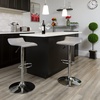 image:imageFlash Furniture Contemporary Black Vinyl Adjustable Height Barstool with Quilted Wave Seat and Chrome Base Pack of 1Grey