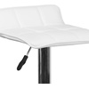 image:imageFlash Furniture Contemporary Black Vinyl Adjustable Height Barstool with Quilted Wave Seat and Chrome Base Pack of 1White