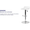 image:imageFlash Furniture Contemporary Black Vinyl Adjustable Height Barstool with Quilted Wave Seat and Chrome Base Pack of 1White