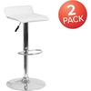image:imageFlash Furniture Contemporary Black Vinyl Adjustable Height Barstool with Quilted Wave Seat and Chrome Base Pack of 1White