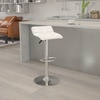 image:imageFlash Furniture Contemporary Black Vinyl Adjustable Height Barstool with Quilted Wave Seat and Chrome Base Pack of 1White