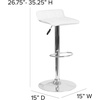 image:imageFlash Furniture Contemporary Black Vinyl Adjustable Height Barstool with Quilted Wave Seat and Chrome Base Pack of 1White