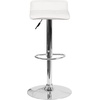 image:imageFlash Furniture Contemporary Black Vinyl Adjustable Height Barstool with Quilted Wave Seat and Chrome Base Pack of 1White