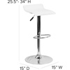 image:imageFlash Furniture Contemporary Brown Vinyl Adjustable Height Barstool with Solid Wave Seat and Chrome Base