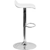 image:imageFlash Furniture Contemporary Brown Vinyl Adjustable Height Barstool with Solid Wave Seat and Chrome Base