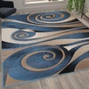 image:imageFlash Furniture Coterie Collection Modern Circular Patterned Indoor Area Rug  Blue and Beige Olefin Fibers with Jute Backing  5 x 752 x 71 Rectangular