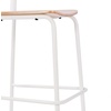 image:imageFlash Furniture Cyprus Commercial Grade Wood Bar Stool Metal Frame Solid Wood Seat and Back Floor Glides WhiteAntique WhiteAntique White
