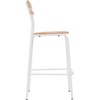 image:imageFlash Furniture Cyprus Commercial Grade Wood Bar Stool Metal Frame Solid Wood Seat and Back Floor Glides WhiteAntique WhiteAntique White