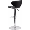 image:imageFlash Furniture Devin Contemporary Cozy MidBack White Vinyl Adjustable Height Barstool with Chrome BaseBlack