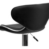 image:imageFlash Furniture Devin Contemporary Cozy MidBack White Vinyl Adjustable Height Barstool with Chrome BaseBlack