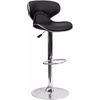 image:imageFlash Furniture Devin Contemporary Cozy MidBack White Vinyl Adjustable Height Barstool with Chrome BaseBlack
