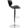 image:imageFlash Furniture Devin Contemporary Cozy MidBack White Vinyl Adjustable Height Barstool with Chrome BaseBlack