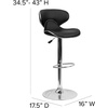 image:imageFlash Furniture Devin Contemporary Cozy MidBack White Vinyl Adjustable Height Barstool with Chrome BaseBlack