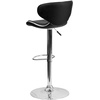 image:imageFlash Furniture Devin Contemporary Cozy MidBack White Vinyl Adjustable Height Barstool with Chrome BaseBlack