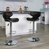 image:imageFlash Furniture Devin Contemporary Cozy MidBack White Vinyl Adjustable Height Barstool with Chrome BaseBlack