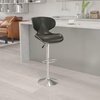 image:imageFlash Furniture Devin Contemporary Cozy MidBack White Vinyl Adjustable Height Barstool with Chrome BaseBlack