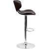 image:imageFlash Furniture Devin Contemporary Cozy MidBack White Vinyl Adjustable Height Barstool with Chrome BaseBrown