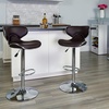 image:imageFlash Furniture Devin Contemporary Cozy MidBack White Vinyl Adjustable Height Barstool with Chrome BaseBrown