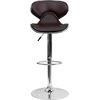 image:imageFlash Furniture Devin Contemporary Cozy MidBack White Vinyl Adjustable Height Barstool with Chrome BaseBrown