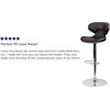 image:imageFlash Furniture Devin Contemporary Cozy MidBack White Vinyl Adjustable Height Barstool with Chrome BaseBrown