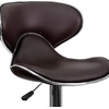 image:imageFlash Furniture Devin Contemporary Cozy MidBack White Vinyl Adjustable Height Barstool with Chrome BaseBrown