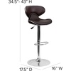 image:imageFlash Furniture Devin Contemporary Cozy MidBack White Vinyl Adjustable Height Barstool with Chrome BaseBrown