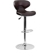 image:imageFlash Furniture Devin Contemporary Cozy MidBack White Vinyl Adjustable Height Barstool with Chrome BaseBrown